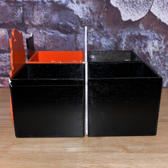 Vintage Halloween Michaels & Lucie Sable Ghost Cats Pumpkin Wood Box Decoration - Picture 9 of 15